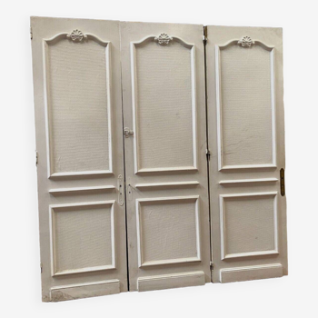Suite of three double-sided molded passage doors 19th century