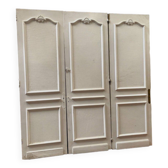 Suite of three double-sided molded passage doors 19th century