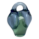 Art Glass Bowl in Blue by Jan Beranek for Skrdlovice, Czechoslovakia