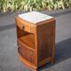 Bedside table, wooden nightstand with marble plate, art deco furniture, vintage furniture