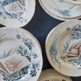 Service terre de fer 42 pieces Creil Montereau modele Cartels