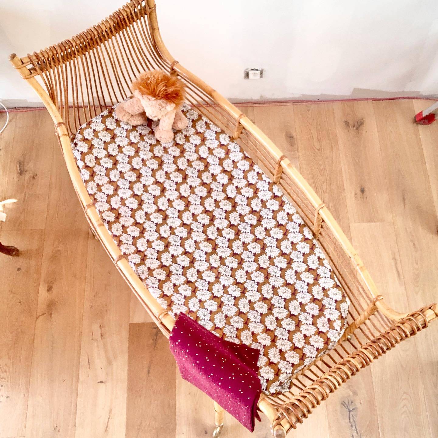 Vintage rattan canoe cradle