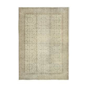 Handmade oriental beige rug 212 cm x 305 cm