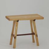 Contemporary handcrafted stool / end table in solid ash and oak wood