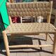 Moroccan Wooden Bench with Palm Leaf Cord Entryway and Living Room Boh