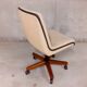 Scandinavian style vintage office chair in fabric and teak