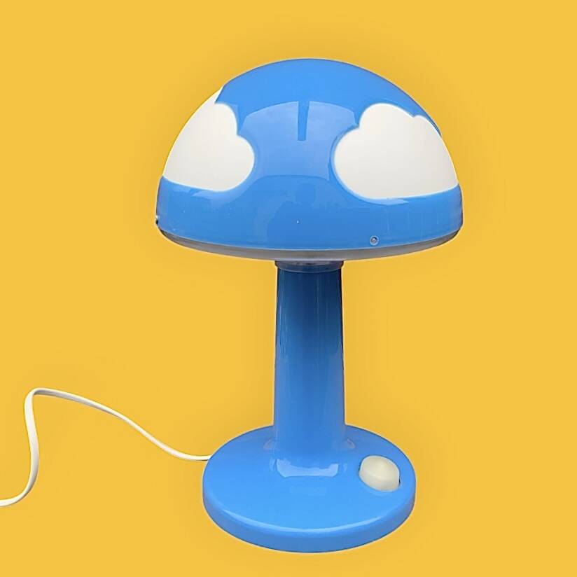 Vintage Skojig Ikea Mushroom Lamp – Cloud Blue – 90s