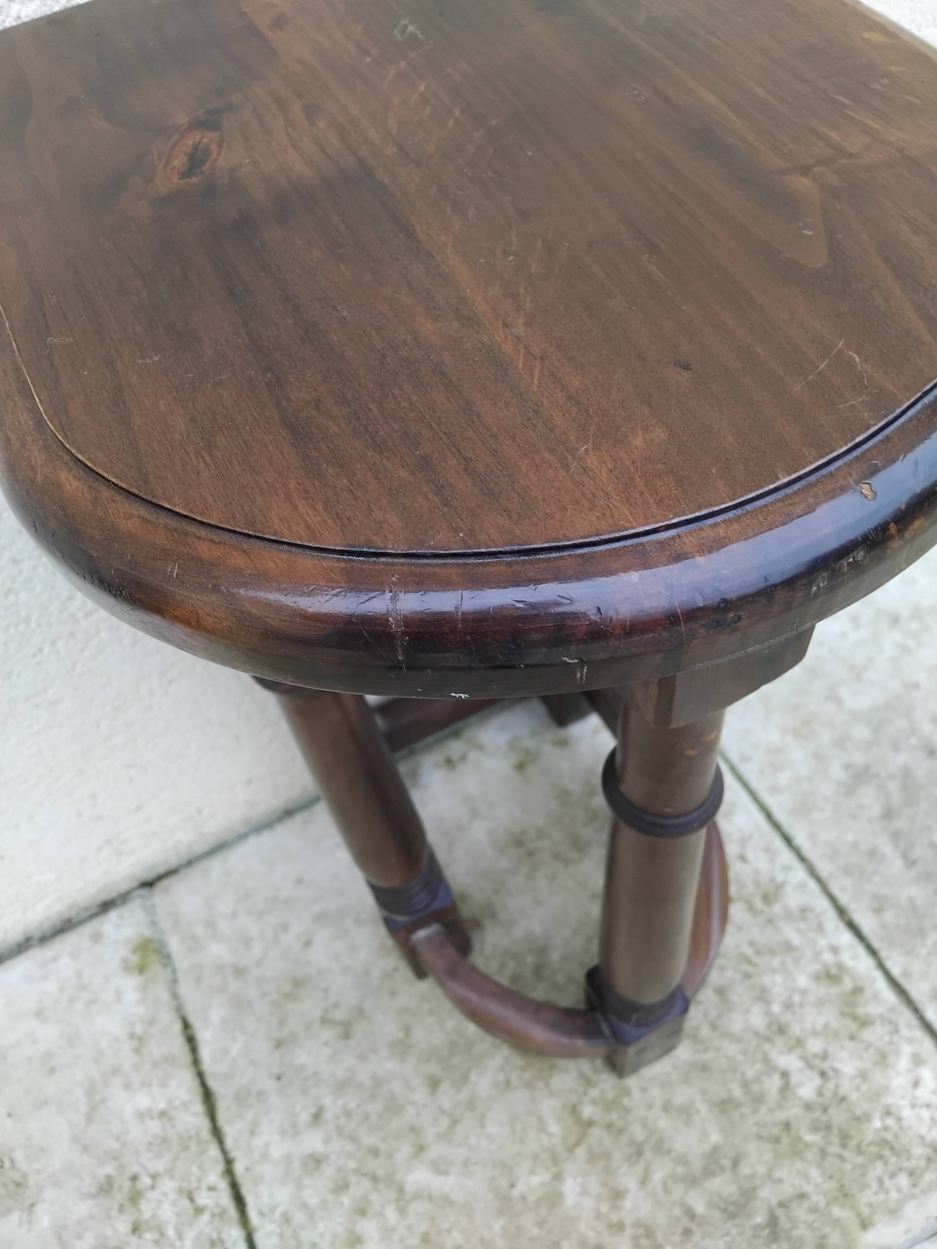 Vintage 80s side table or sofa end table in solid oak