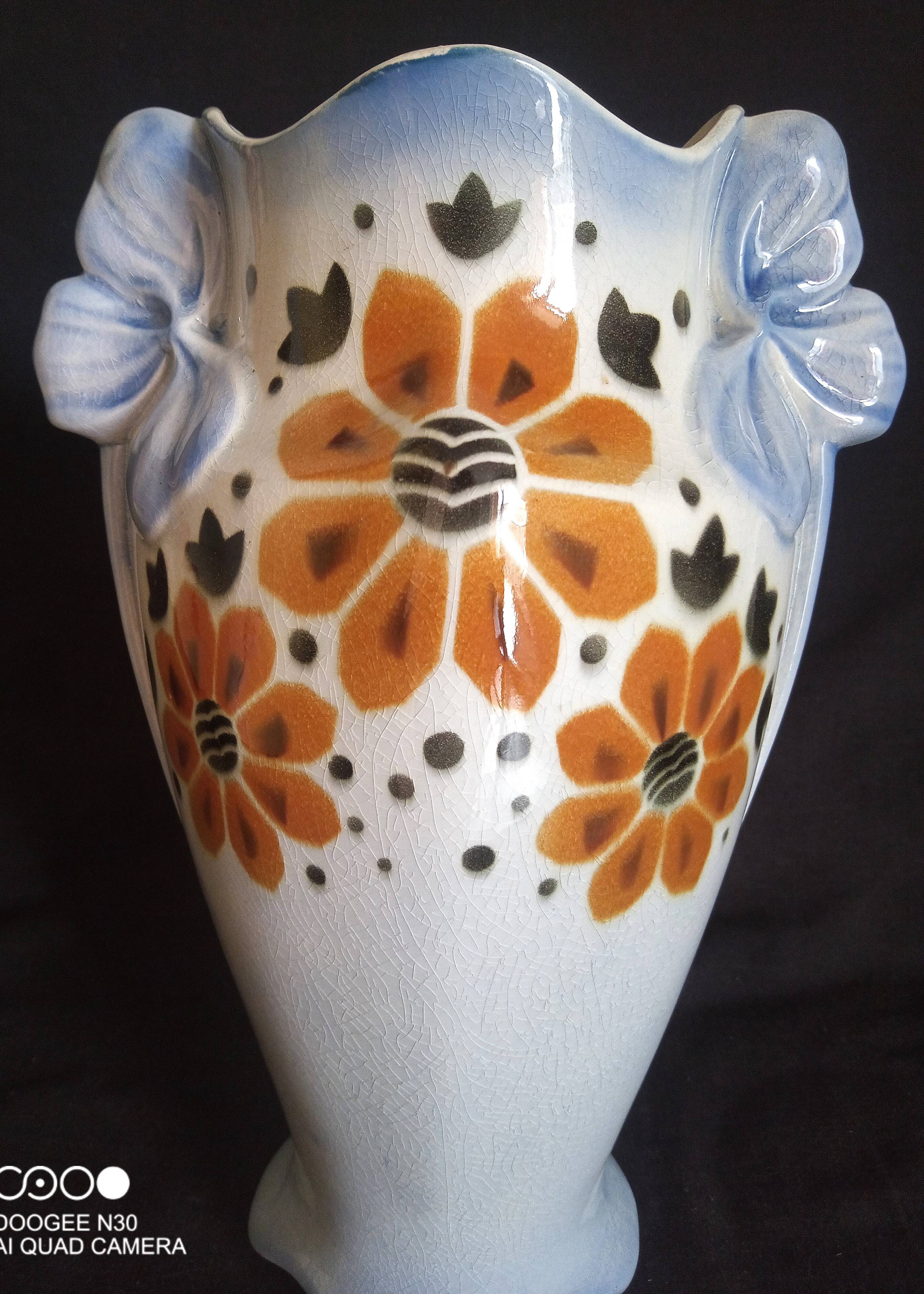 Art Deco vase in ceramic by Lunéville Keller & Guérin