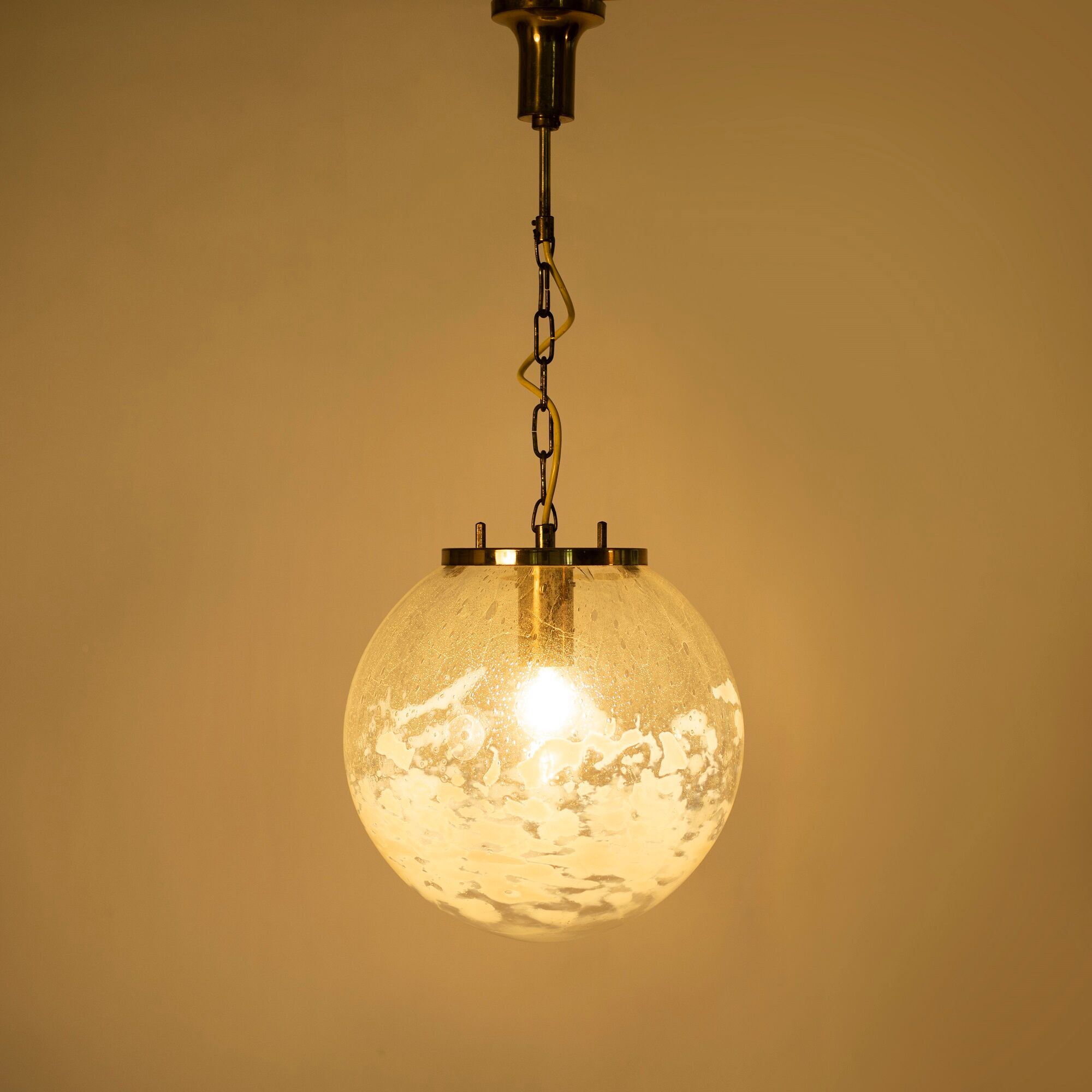 Art-glass ball chandelier by Kamenicky Senov, Czechoslovakia, 1970s