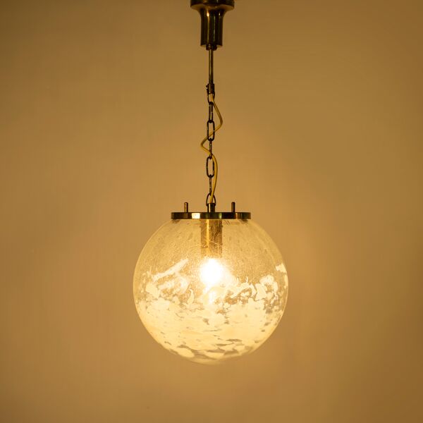 Lustre boule en verre d’art par Kamenicky Senov, Tchécoslovaquie, années 1970