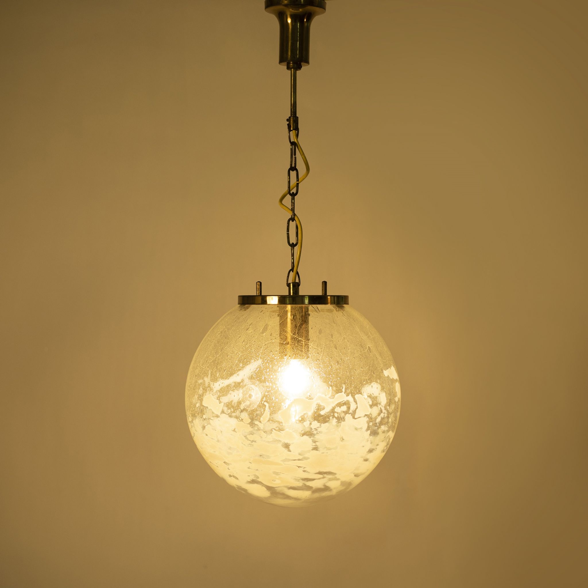 Art-glass ball chandelier by Kamenicky Senov, Czechoslovakia, 1970s