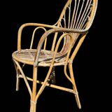 Rattan armchairs from the 70s France, set of 4