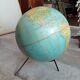 Old terrestrial globe world map Taride metal feet