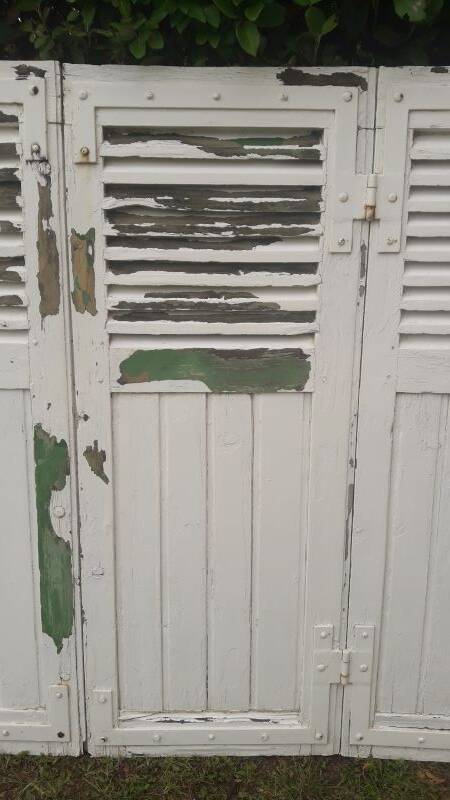 Shutters 4 leaves H148xL245cm antique oak pair 1