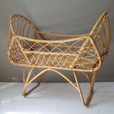 Vintage rattan cradle