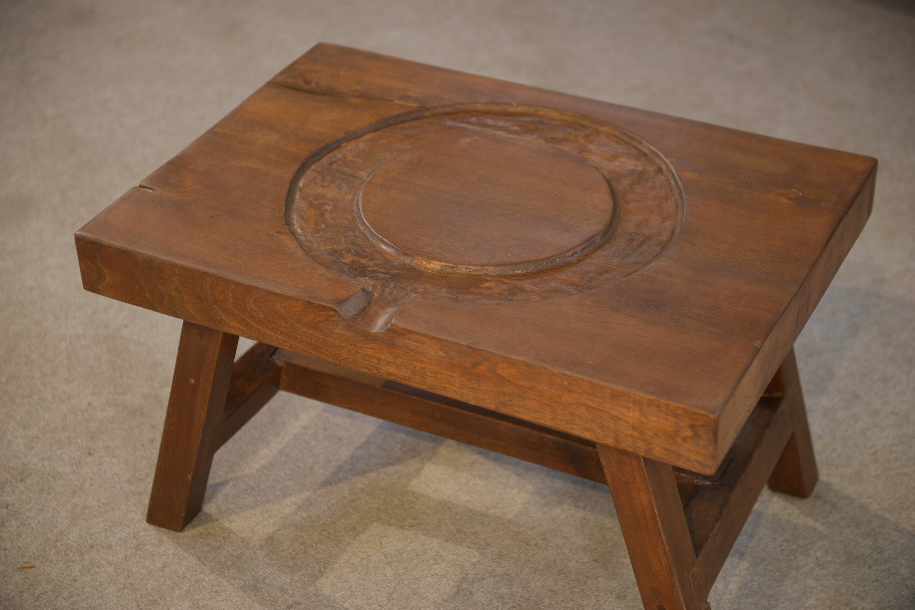 Table basse brutaliste en orme 1950’s