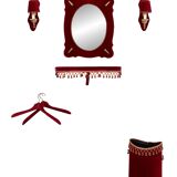 Red Velvet 7 piece Hall set 1960s