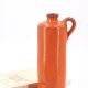 Vase bouteille orange en céramique, années 70