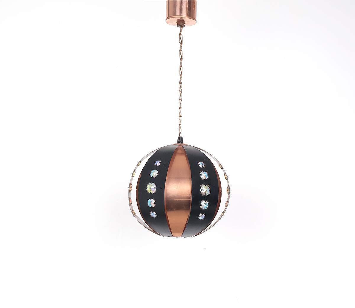 Lampe suspendue en cuivre Werner Schou pour Coronell, années 1960