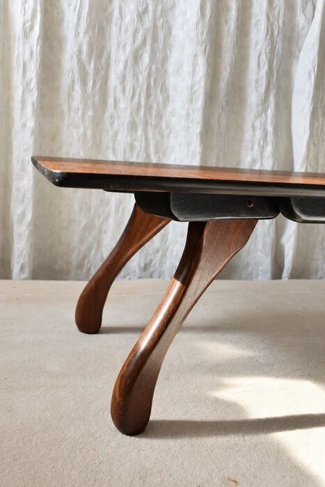 Don S. Shoemaker cocobolo parquet coffee table for Señal S.A., Mexico 1960s