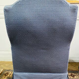 Paire de fauteuils crapauds Napoleon III tapisserie bleue - France 19eme siècle