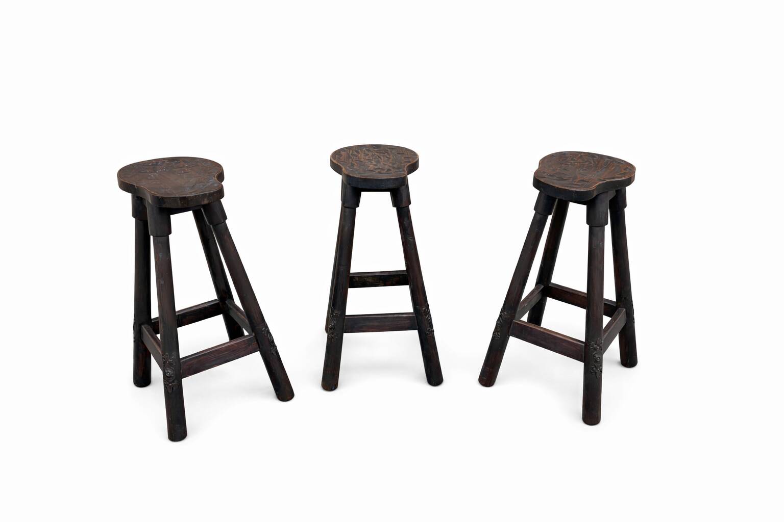 Tabourets de bar bois style Catalan Espagnol 1960s