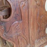 Solid teak carved swing cradle