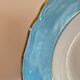 Lot de 8 assiettes creuse vintage bleues, blanches et dorées