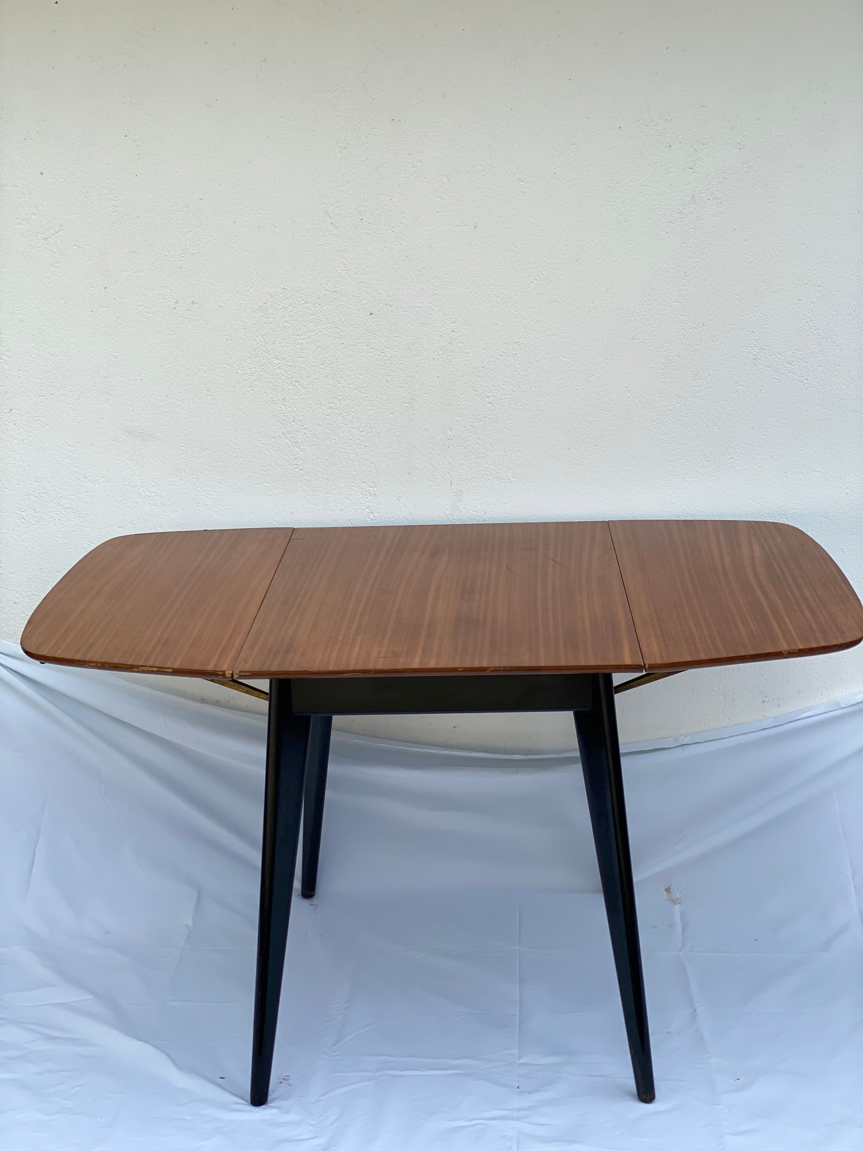 Teak Drop Leaf Dining and 2 Danish Spindle Back Chairs