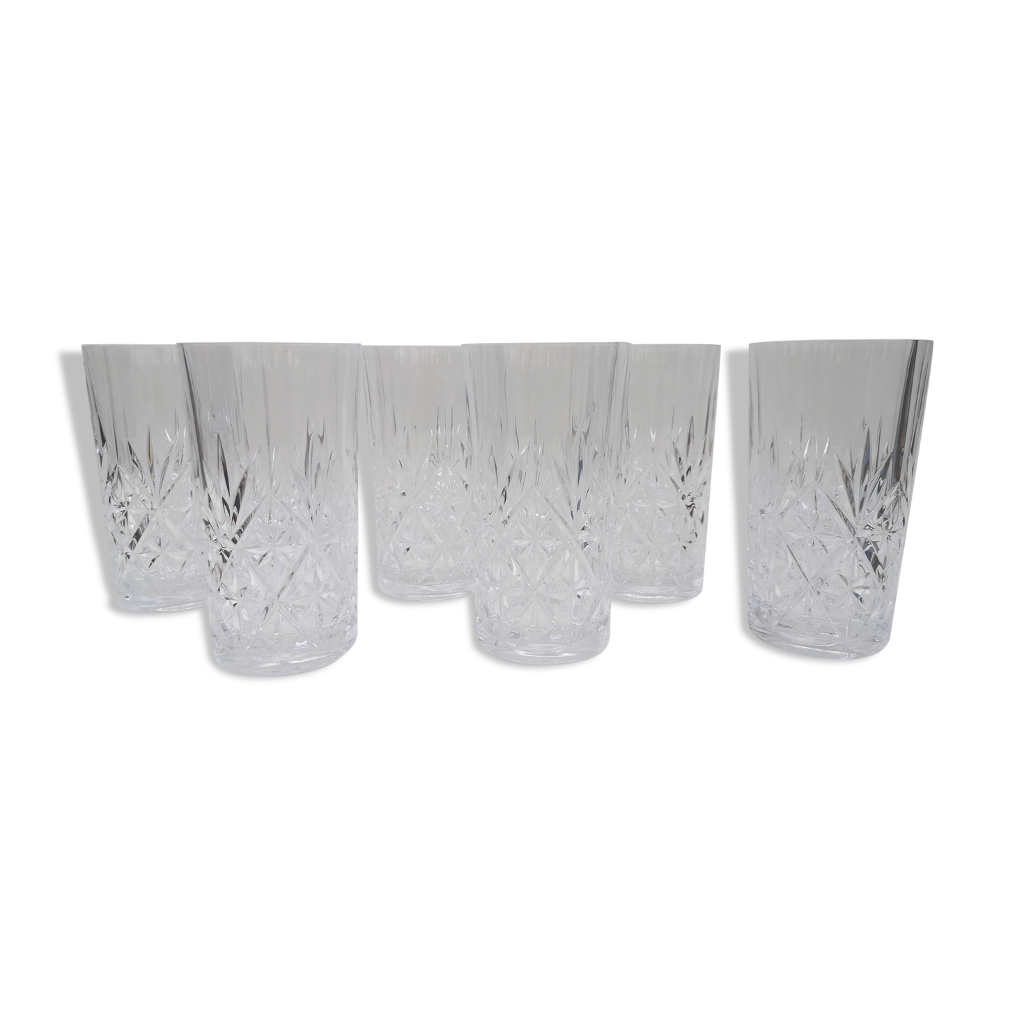 Set of 6 water glasses - vintage crystal choppes