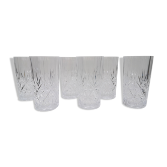 Set of 6 water glasses - vintage crystal choppes
