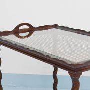 Antique Neo-Baroque Italian Barley Twist Bar Cart Serving Trolley, 1920s