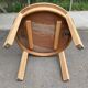 Table à manger scandinave ronde extensible décapée en chêne brut 1980