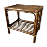 Small vintage table - rattan & canework