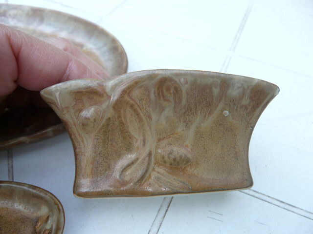 Sandstone smoker's necassary signed Denbac art nouveau