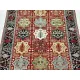 Hand-Knotted Wool Area Rug, Red Geometric Botanical Carpet for Living Room