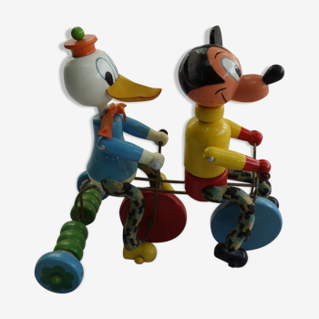 Jouet ancien à tirer Donald et Mickey