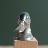 Vintage duck bottle opener signed Ducky in silver metal