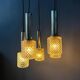 Lampe suspendue en cascade de verre cristal du milieu du siècle