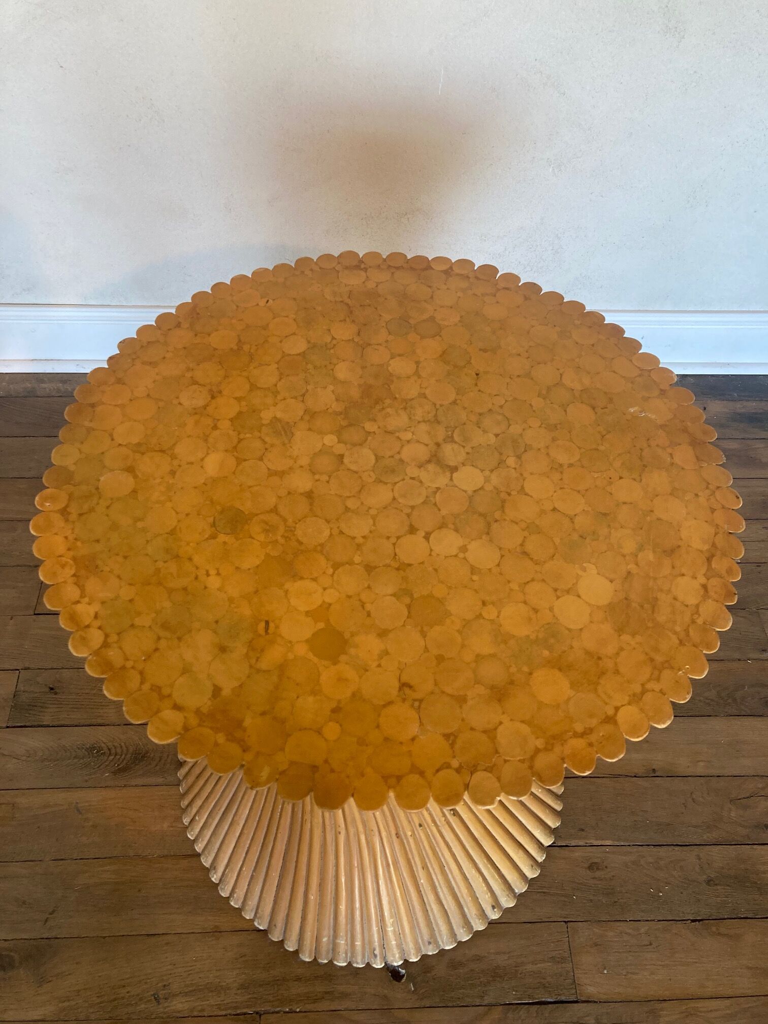 Glass rattan table by John McGuire