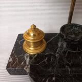 Marble and gilded bronze inkwell lamp