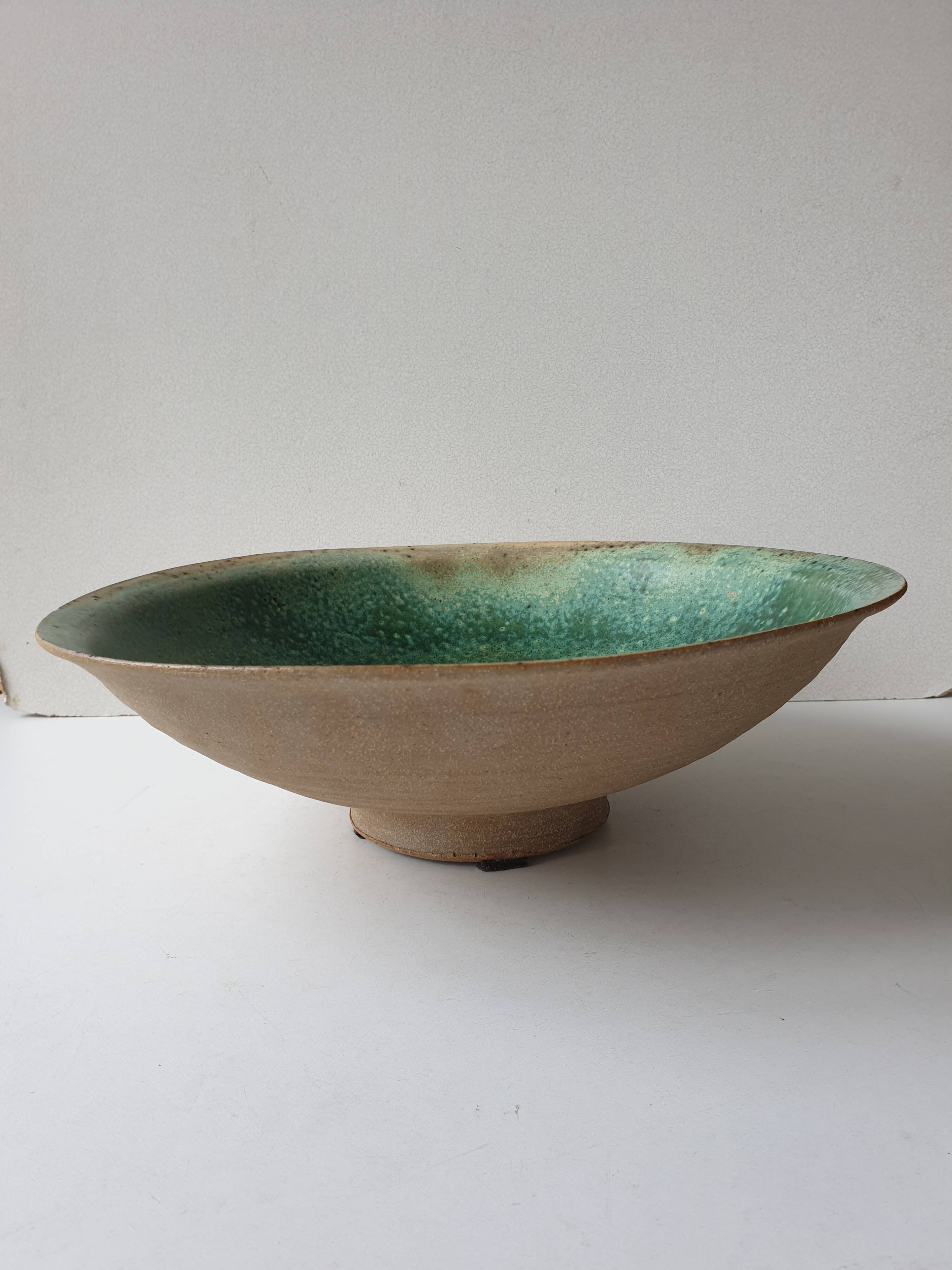 Ceramic salad bowl 30.5cm Signed Francois Guéneau Noyers
