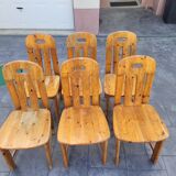 6 pine chairs