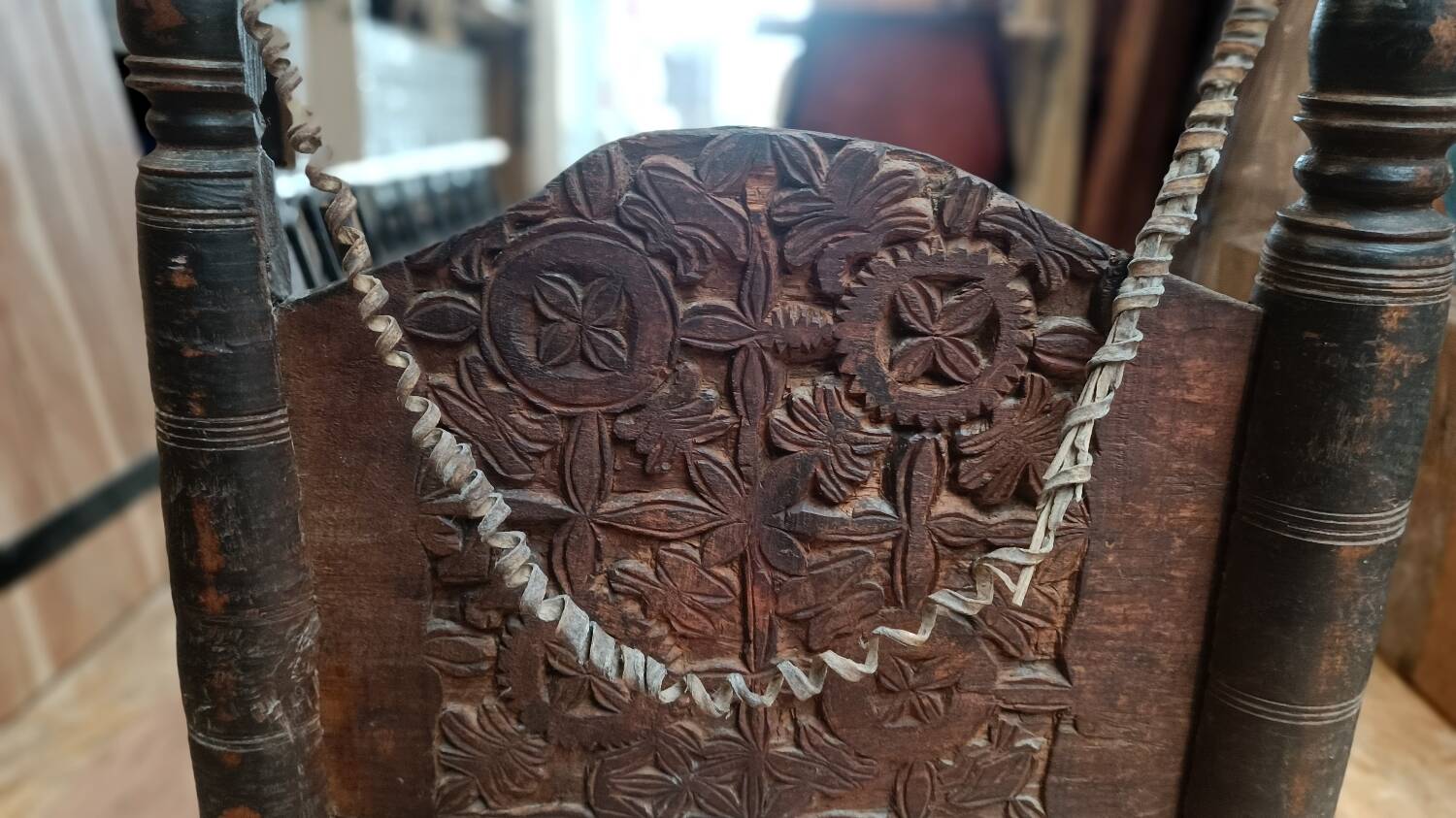 Traditional 19th-century tribal chair from the Swat Valley, North Pakistan