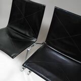 Black Leather Vintage Poul Kjaerholm PK22s for E. Kold Christensen 1960s