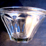 Nineteenth jam jar in well-flared glass, 8 flat ribs