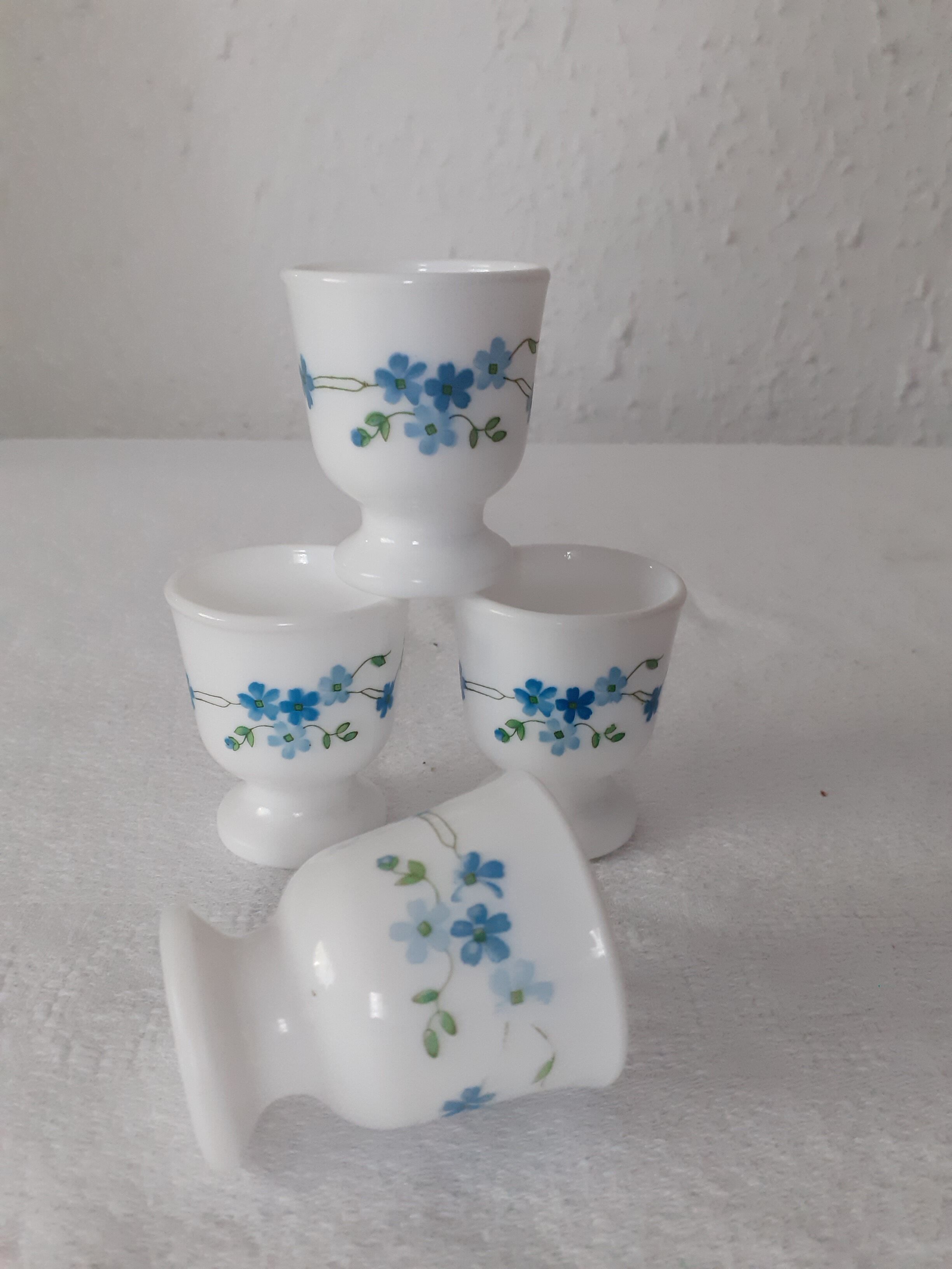 4 COQUETIERS decoration blue flowers arcopal veronica