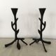 Pair of candle holders branch