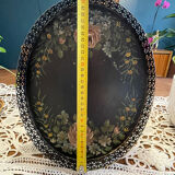 Oval painted tin tray Napoleon III
